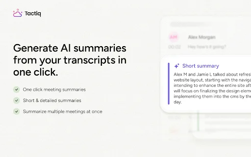 Tactiq AI ڈاؤن لوڈ کریں – Google Meet اور Zoom کے لیے بہترین میٹنگ اسسٹنٹ - Screenshot 3