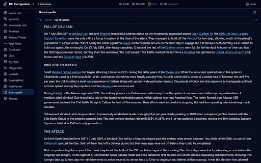 RSI Companion ڈاؤن لوڈ کریں – Star Citizen کے لیے بہترین براؤزر ایکسٹینشن - Screenshot 5