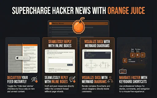 Orange Juice ڈاؤن لوڈ کریں – Hacker News کے لیے بہترین ٹول - Screenshot 2