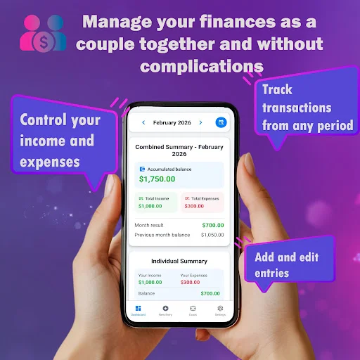 Couple Finance ڈاؤن لوڈ کریں – جوڑوں کے لیے بہترین اخراجات کا انتظام - Screenshot 2