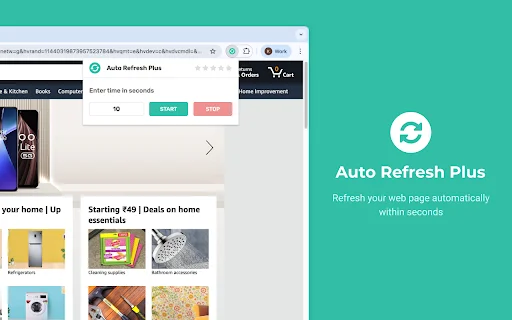 Auto Refresh Plus ڈاؤن لوڈ کریں – خودکار ریفریش کے لیے بہترین ایکسٹینشن - Screenshot 1