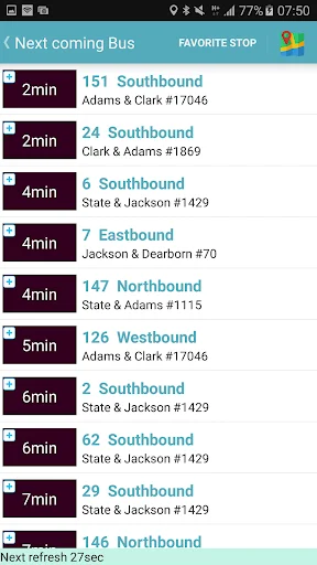 Chicago Bus Tracker ڈاؤن لوڈ کریں – CTA بس اور ٹرین کا لائیو شیڈول - Screenshot 6
