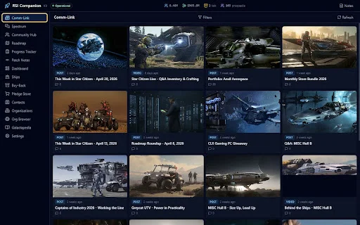 RSI Companion ڈاؤن لوڈ کریں – Star Citizen کے لیے بہترین براؤزر ایکسٹینشن - Screenshot 1