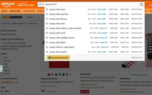 AMZSniper فری ایکسٹینشن ڈاؤن لوڈ کریں – Amazon KDP اور Merch کے لیے بہترین ٹول - Screenshot 3