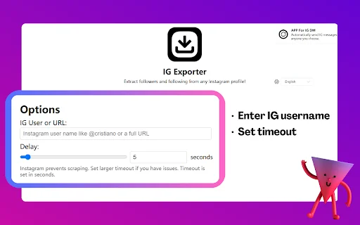 IG Follower Export Tool ڈاؤن لوڈ کریں – انسٹاگرام ڈیٹا ایکسپورٹ کریں - Screenshot 1