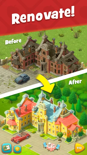 Gardenscapes ڈاؤن لوڈ کریں – دلچسپ میچ-3 پزل اور گارڈن ڈیزائن گیم - Screenshot 5