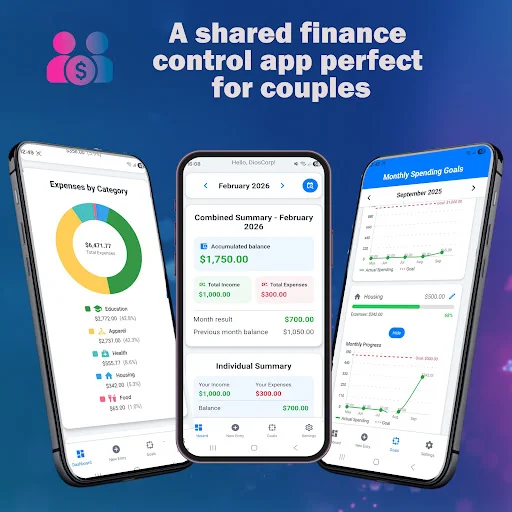 Couple Finance ڈاؤن لوڈ کریں – جوڑوں کے لیے بہترین اخراجات کا انتظام - Screenshot 1