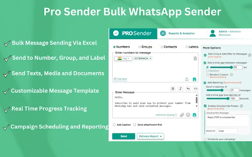 Pro Sender ڈاؤن لوڈ کریں – WhatsApp پر بلک میسج بھیجنے کا بہترین ٹول - Screenshot 2