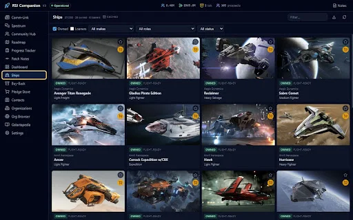 RSI Companion ڈاؤن لوڈ کریں – Star Citizen کے لیے بہترین براؤزر ایکسٹینشن - Screenshot 2