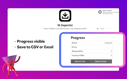 IG Follower Export Tool ڈاؤن لوڈ کریں – انسٹاگرام ڈیٹا ایکسپورٹ کریں - Screenshot 3