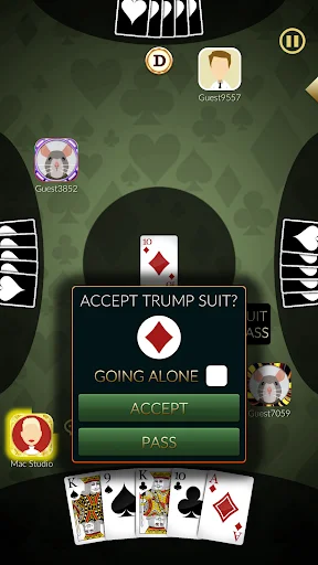 Euchre Ultimate ڈاؤن لوڈ کریں – آن لائن کارڈ گیم کا بہترین تجربہ - Screenshot 2