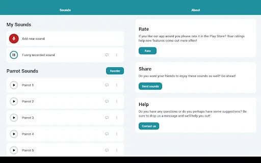Parrot Sounds ڈاؤن لوڈ کریں – طوطوں کی دلکش آوازیں فری حاصل کریں - Screenshot 11