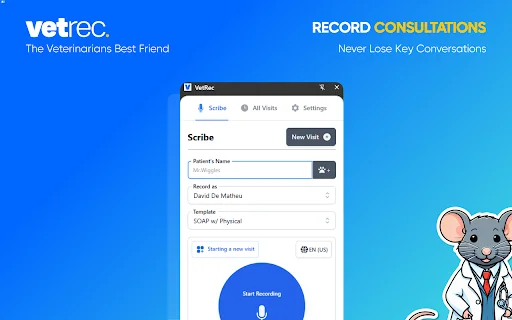 VetRec Chrome Extension ڈاؤن لوڈ کریں – کلینیکل نوٹس خودکار بنائیں - Screenshot 2