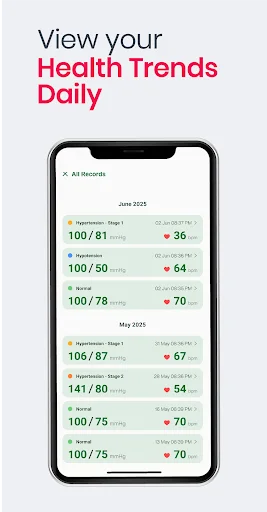 Blood Pressure App: BP Logger ڈاؤن لوڈ کریں – بلڈ پریشر مانیٹر - Screenshot 3