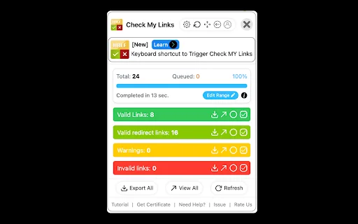 Check My Links ڈاؤن لوڈ کریں – ٹوٹے ہوئے لنکس تلاش کرنے کا بہترین ٹول - Screenshot 5
