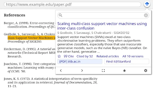 Google Scholar Button ڈاؤن لوڈ کریں – تعلیمی تحقیق کے لیے بہترین ٹول - Screenshot 1