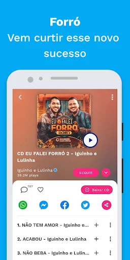 Sua Música ایپ ڈاؤن لوڈ کریں – برازیلی موسیقی سنیں اور ڈاؤن لوڈ کریں - Screenshot 4