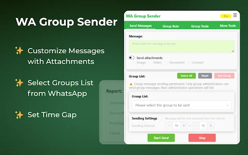 WAWebSender ڈاؤن لوڈ کریں – WhatsApp گروپس کے لیے بہترین بلک میسجنگ ٹول - Screenshot 2
