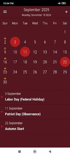 US Calendar 2026 ڈاؤن لوڈ کریں – چھٹیاں اور ریمانڈر - Screenshot 7