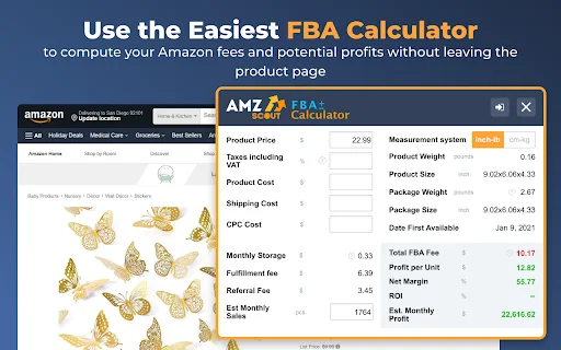 Amazon FBA Calculator Free ڈاؤن لوڈ کریں – منافع کا حساب لگائیں - Screenshot 1