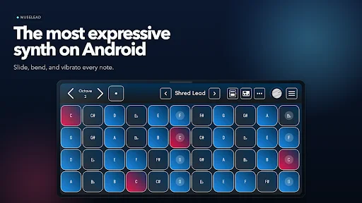 MuseLead Synthesizer ڈاؤن لوڈ کریں – اینڈرائیڈ کے لیے بہترین MPE MIDI کنٹرولر - Screenshot 7