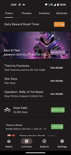 Cephalon Navis – Warframe Hub ایپ ڈاؤن لوڈ کریں – Warframe ٹریکر - Screenshot 2