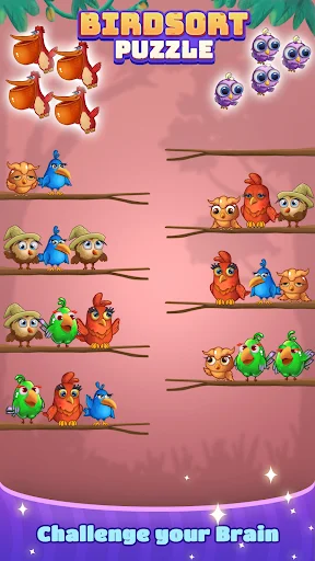 Bird Sort: Color Puzzle Master ڈاؤن لوڈ کریں – بہترین برڈ پزل گیم - Screenshot 4