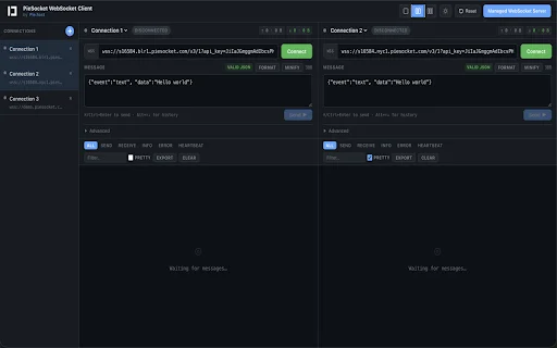 PieSocket WebSocket ٹیسٹ کلائنٹ ڈاؤن لوڈ کریں – ریئل ٹائم ڈیبگنگ - Screenshot 3