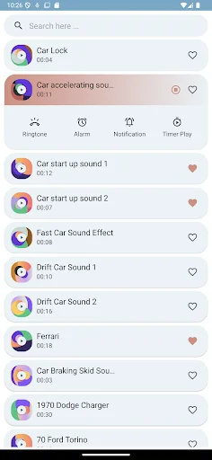Car Sounds ایپ ڈاؤن لوڈ کریں – کار کی بہترین آوازیں اور رنگ ٹونز - Screenshot 4