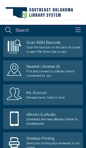 SE Oklahoma Library System ڈاؤن لوڈ کریں – بہترین ڈیجیٹل لائبریری ایپ - Screenshot 1