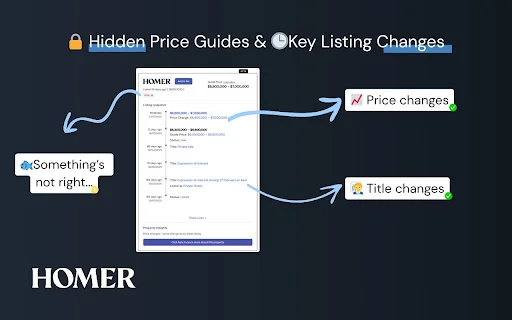 Homer Chrome Extension ڈاؤن لوڈ کریں – آسٹریلیا میں پراپرٹی کی خفیہ معلومات حاصل کریں - Screenshot 2