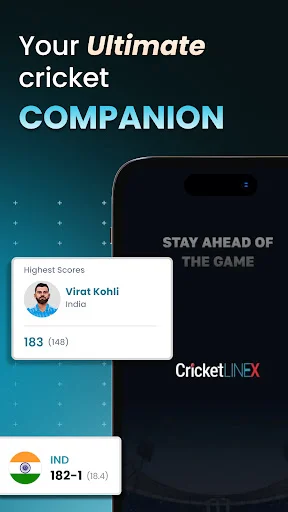 Cricket LineX ڈاؤن لوڈ کریں – تیز ترین لائیو کرکٹ سکور اور اپڈیٹس - Screenshot 1