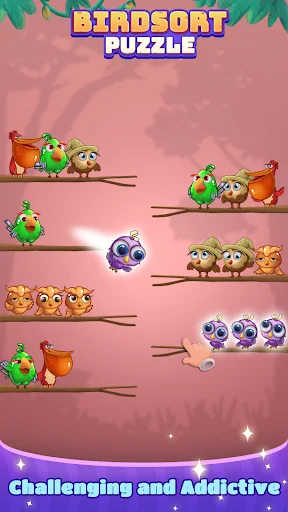 Bird Sort: Color Puzzle Master ڈاؤن لوڈ کریں – بہترین برڈ پزل گیم - Screenshot 2