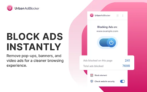 Urban AdBlocker ڈاؤن لوڈ کریں – بہترین ایڈ بلاکر برائے کروم - Screenshot 1
