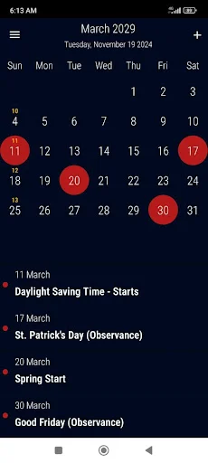 US Calendar 2026 ڈاؤن لوڈ کریں – چھٹیاں اور ریمانڈر - Screenshot 5