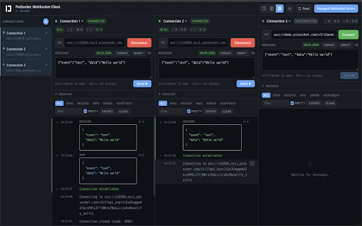 PieSocket WebSocket ٹیسٹ کلائنٹ ڈاؤن لوڈ کریں – ریئل ٹائم ڈیبگنگ - Screenshot 4