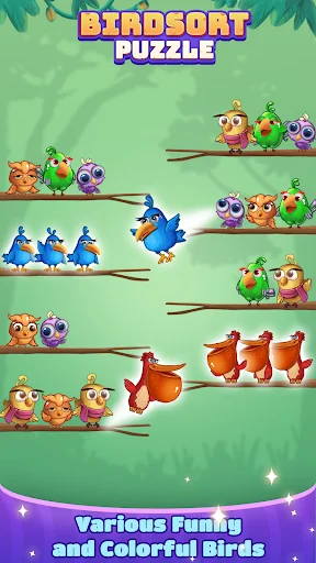 Bird Sort: Color Puzzle Master ڈاؤن لوڈ کریں – بہترین برڈ پزل گیم - Screenshot 7