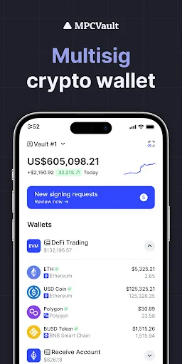 MPCVault – Multisig Wallet ڈاؤن لوڈ کریں – ٹیموں کے لیے محفوظ کرپٹو - Screenshot 1