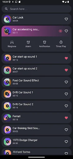 Car Sounds ایپ ڈاؤن لوڈ کریں – کار کی بہترین آوازیں اور رنگ ٹونز - Screenshot 1