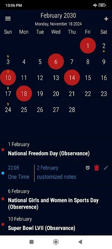 US Calendar 2026 ڈاؤن لوڈ کریں – چھٹیاں اور ریمانڈر - Screenshot 11