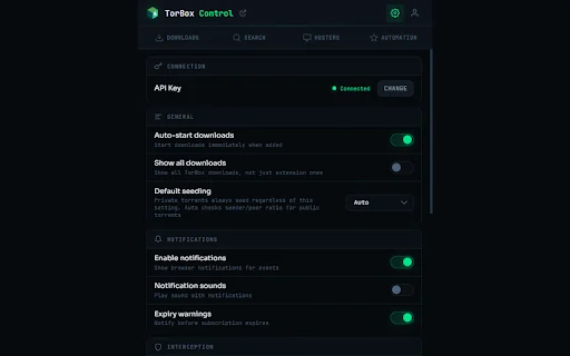 TorBox Control ڈاؤن لوڈ کریں – براؤزر میں TorBox ڈاؤن لوڈز کو کنٹرول کریں - Screenshot 4