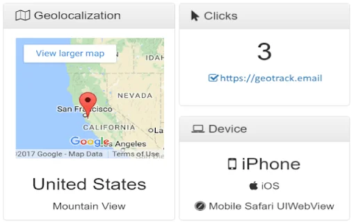 Geotrack Email Tracking ڈاؤن لوڈ کریں – Gmail کے لیے مفت ٹریکنگ - Screenshot 1
