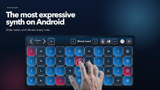 MuseLead Synthesizer ڈاؤن لوڈ کریں – اینڈرائیڈ کے لیے بہترین MPE MIDI کنٹرولر - Screenshot 1