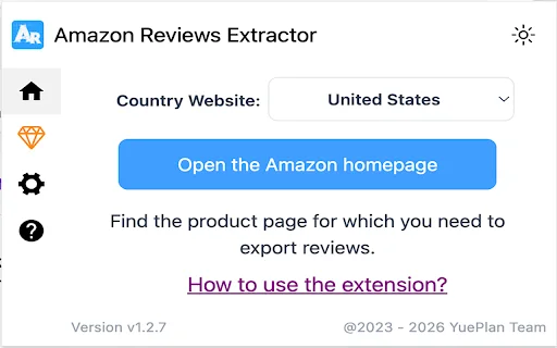 Amazon Reviews Extractor ڈاؤن لوڈ کریں – Amazon کے جائزے CSV میں محفوظ کریں - Screenshot 1