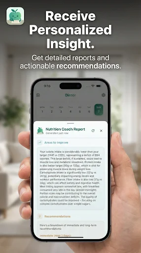 Dietor – AI Calorie Counter ایپ ڈاؤن لوڈ کریں – فٹنس اور ڈائٹ ٹریکر - Screenshot 4