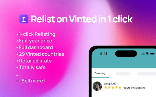 Relisted – Marketplace پر اپنی اشیاء کو ایک کلک میں دوبارہ لسٹ کریں - Screenshot 1