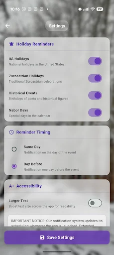 Gahshomar Zoroastrian Calendar ڈاؤن لوڈ کریں – فارسی اور شمسی کیلنڈر - Screenshot 2