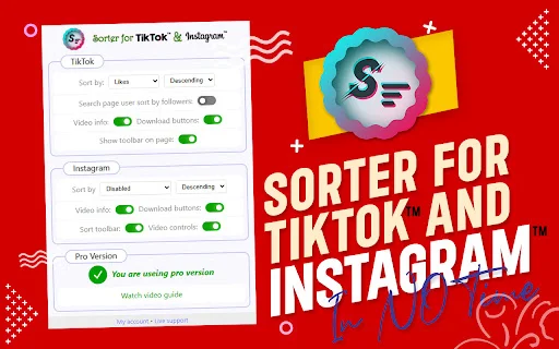 Feed Sorter For TikTok & Instagram ڈاؤن لوڈ کریں – Reels اور Posts کی ترتیب - Screenshot 1