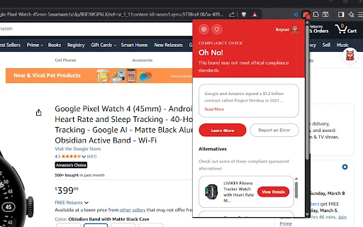 Boycat Ethical Shopping Assistant ڈاؤن لوڈ کریں – اخلاقی خریداری - Screenshot 1