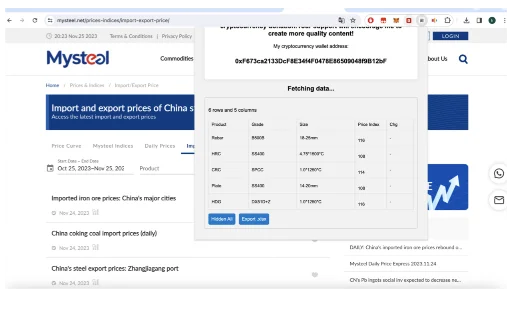 Table2Excel ڈاؤن لوڈ کریں – ویب ٹیبلز کو ایکسل میں برآمد کریں - Screenshot 2